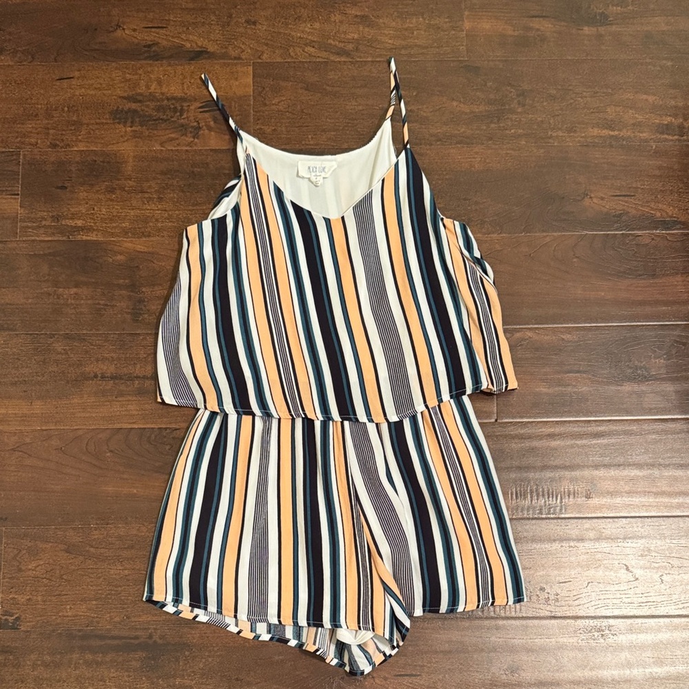 Peach Love California Multicolor Striped Jumpsuit